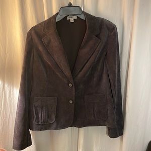 KIM ROGERS Dark Grey Corduroy Blazer Sz 10